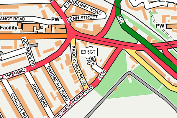 E9 5GT map - OS OpenMap – Local (Ordnance Survey)