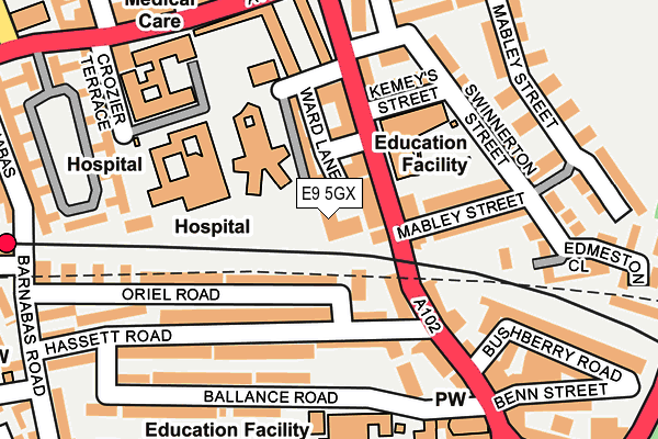 E9 5GX map - OS OpenMap – Local (Ordnance Survey)