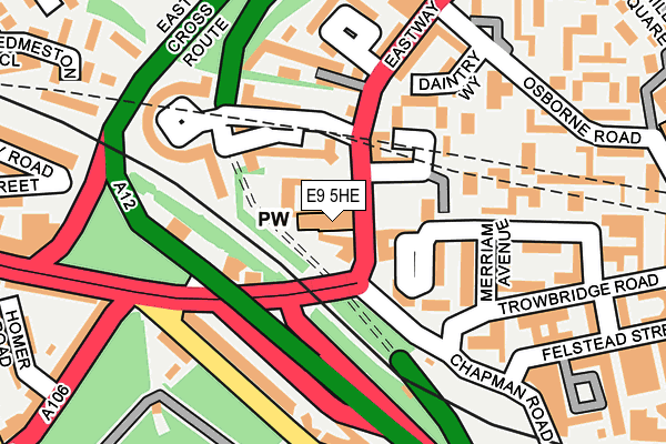 E9 5HE map - OS OpenMap – Local (Ordnance Survey)