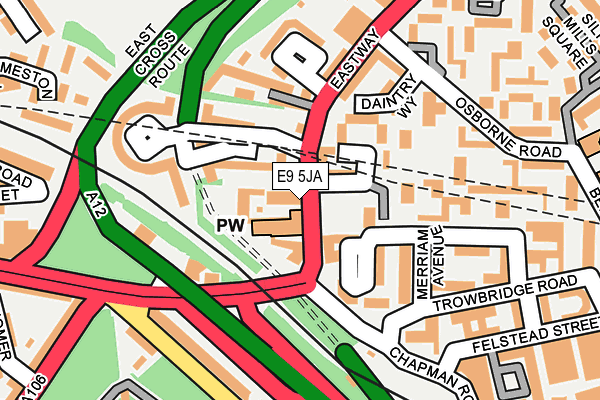 E9 5JA map - OS OpenMap – Local (Ordnance Survey)