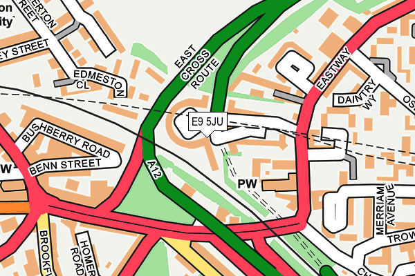 E9 5JU map - OS OpenMap – Local (Ordnance Survey)