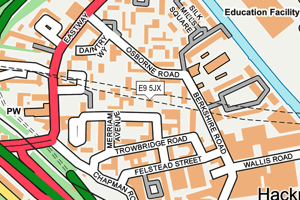 E9 5JX map - OS OpenMap – Local (Ordnance Survey)