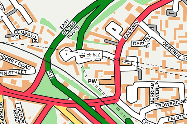 E9 5JZ map - OS OpenMap – Local (Ordnance Survey)