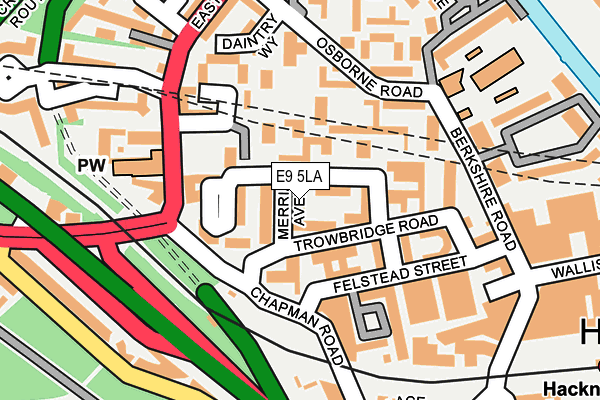 E9 5LA map - OS OpenMap – Local (Ordnance Survey)