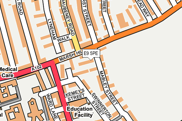 E9 5PE map - OS OpenMap – Local (Ordnance Survey)