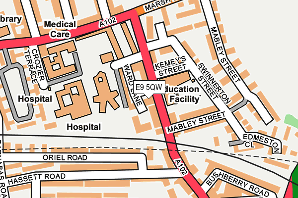 E9 5QW map - OS OpenMap – Local (Ordnance Survey)