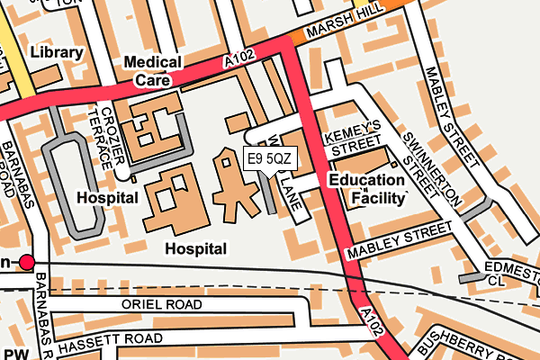 E9 5QZ map - OS OpenMap – Local (Ordnance Survey)