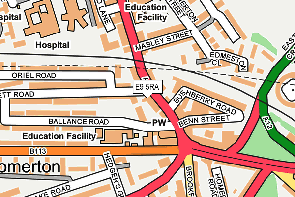 E9 5RA map - OS OpenMap – Local (Ordnance Survey)