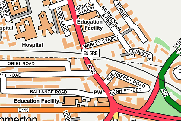 E9 5RB map - OS OpenMap – Local (Ordnance Survey)