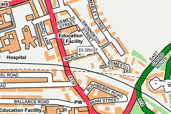 E9 5RH map - OS OpenMap – Local (Ordnance Survey)