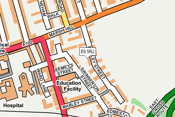 E9 5RJ map - OS OpenMap – Local (Ordnance Survey)