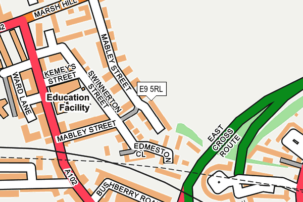 E9 5RL map - OS OpenMap – Local (Ordnance Survey)