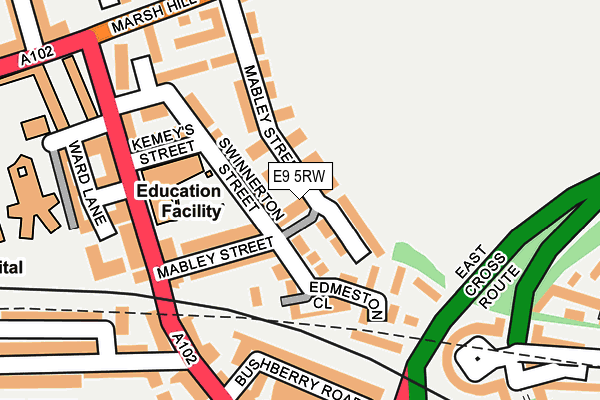 E9 5RW map - OS OpenMap – Local (Ordnance Survey)