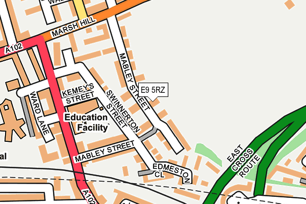 E9 5RZ map - OS OpenMap – Local (Ordnance Survey)