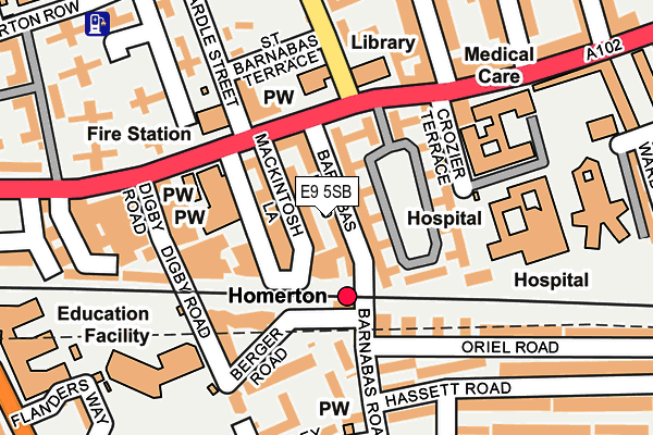 E9 5SB map - OS OpenMap – Local (Ordnance Survey)