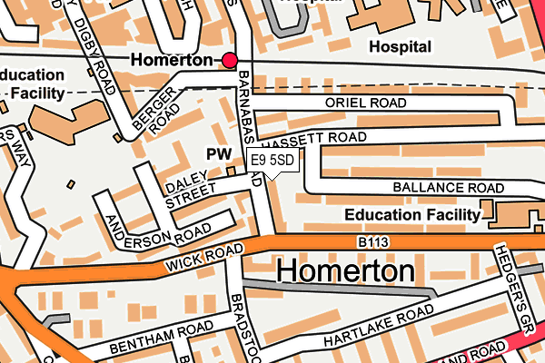 E9 5SD map - OS OpenMap – Local (Ordnance Survey)