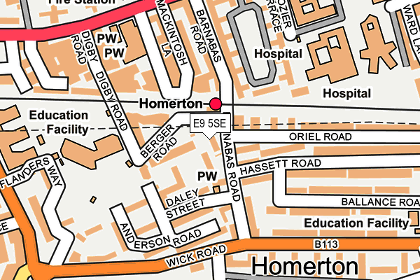 E9 5SE map - OS OpenMap – Local (Ordnance Survey)