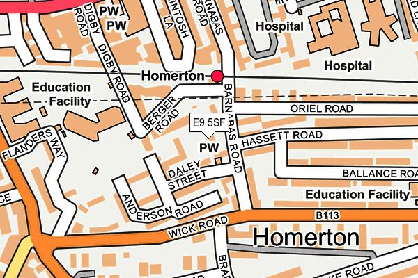 E9 5SF map - OS OpenMap – Local (Ordnance Survey)