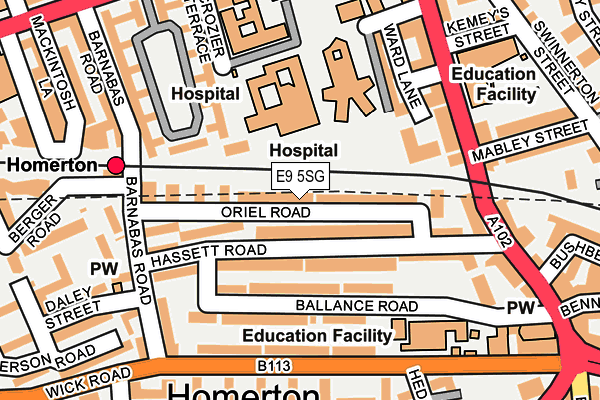 E9 5SG map - OS OpenMap – Local (Ordnance Survey)