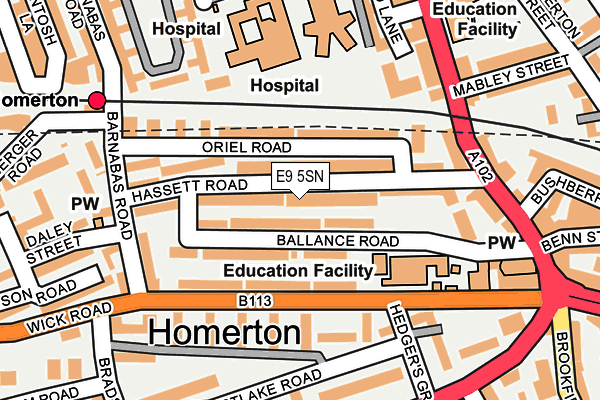 E9 5SN map - OS OpenMap – Local (Ordnance Survey)