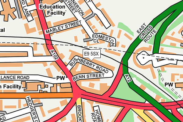 E9 5SX map - OS OpenMap – Local (Ordnance Survey)