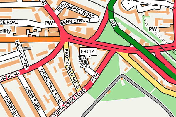 E9 5TA map - OS OpenMap – Local (Ordnance Survey)