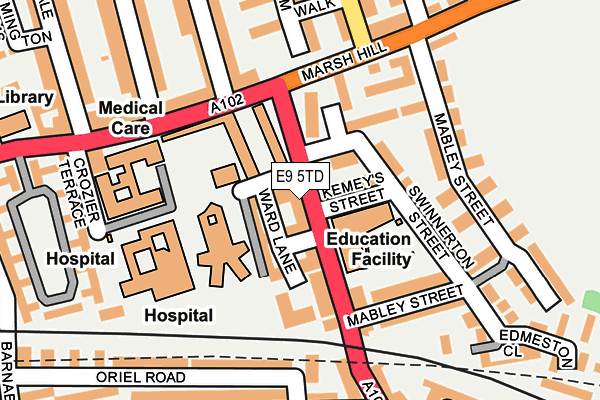 E9 5TD map - OS OpenMap – Local (Ordnance Survey)