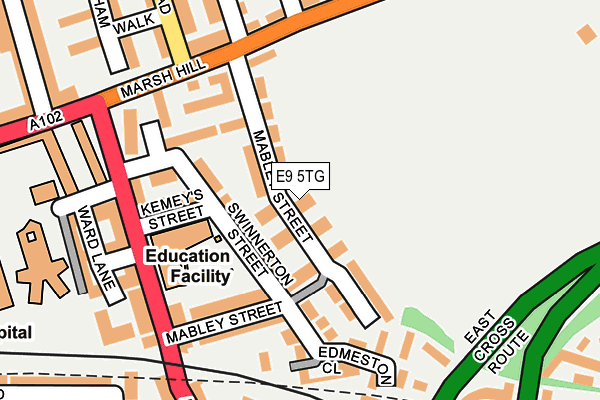 E9 5TG map - OS OpenMap – Local (Ordnance Survey)