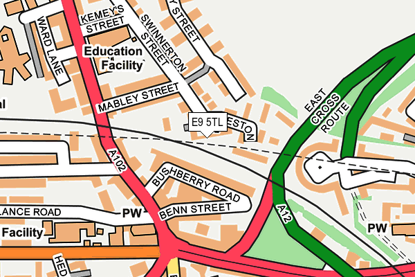 E9 5TL map - OS OpenMap – Local (Ordnance Survey)