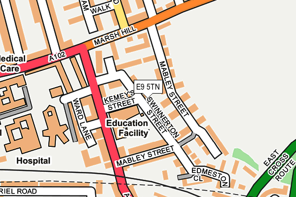 E9 5TN map - OS OpenMap – Local (Ordnance Survey)