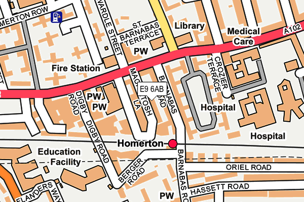 E9 6AB map - OS OpenMap – Local (Ordnance Survey)