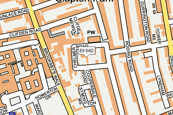 E9 6AD map - OS OpenMap – Local (Ordnance Survey)