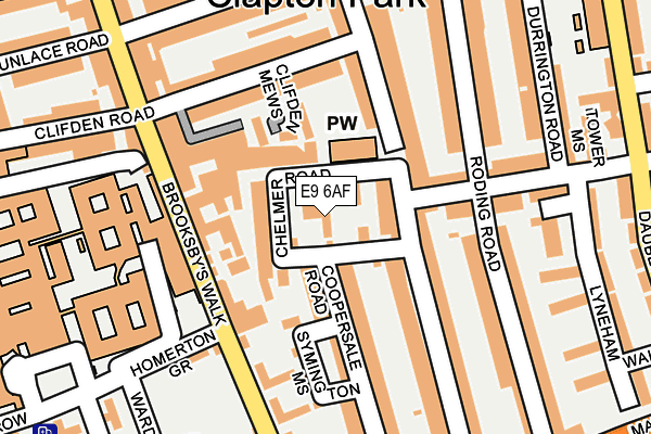 E9 6AF map - OS OpenMap – Local (Ordnance Survey)
