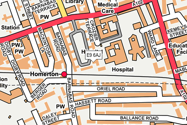 E9 6AJ map - OS OpenMap – Local (Ordnance Survey)