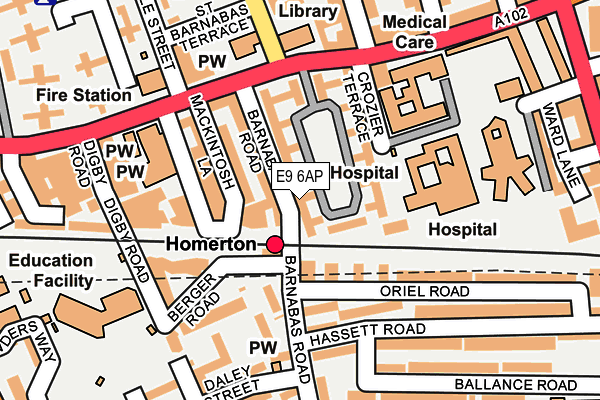 E9 6AP map - OS OpenMap – Local (Ordnance Survey)