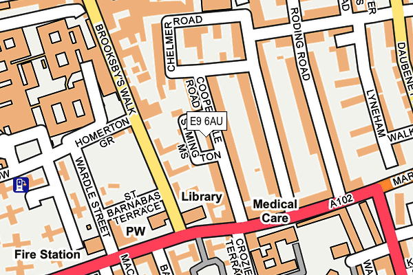 E9 6AU map - OS OpenMap – Local (Ordnance Survey)