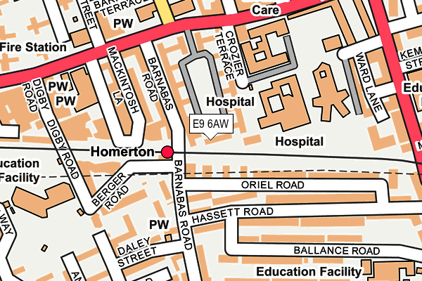 E9 6AW map - OS OpenMap – Local (Ordnance Survey)