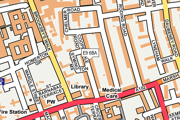 E9 6BA map - OS OpenMap – Local (Ordnance Survey)