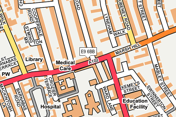 E9 6BB map - OS OpenMap – Local (Ordnance Survey)