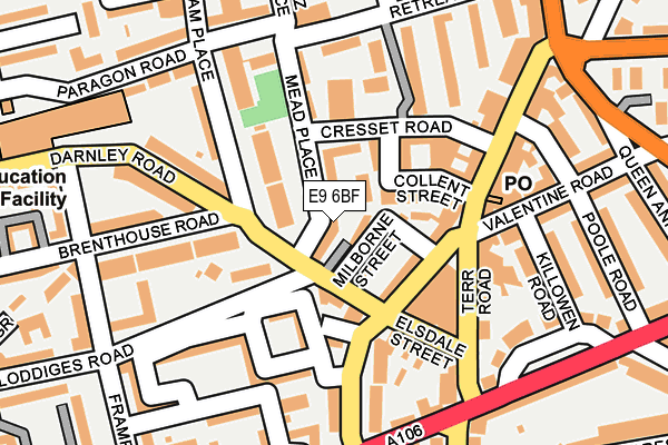 E9 6BF map - OS OpenMap – Local (Ordnance Survey)