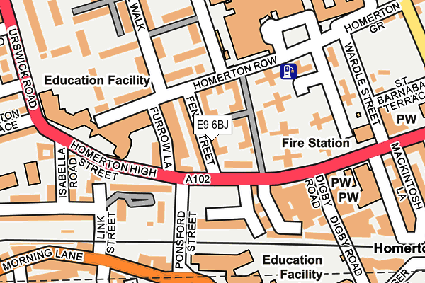 E9 6BJ map - OS OpenMap – Local (Ordnance Survey)