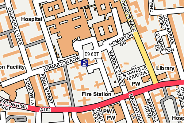 E9 6BT map - OS OpenMap – Local (Ordnance Survey)