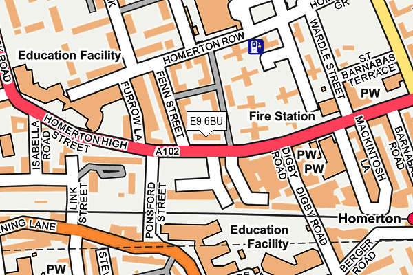 E9 6BU map - OS OpenMap – Local (Ordnance Survey)