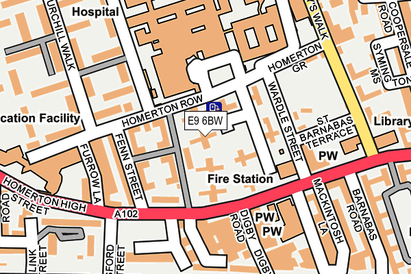 E9 6BW map - OS OpenMap – Local (Ordnance Survey)