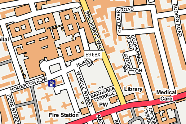 E9 6BX map - OS OpenMap – Local (Ordnance Survey)