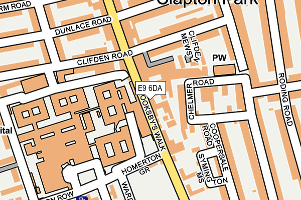 E9 6DA map - OS OpenMap – Local (Ordnance Survey)