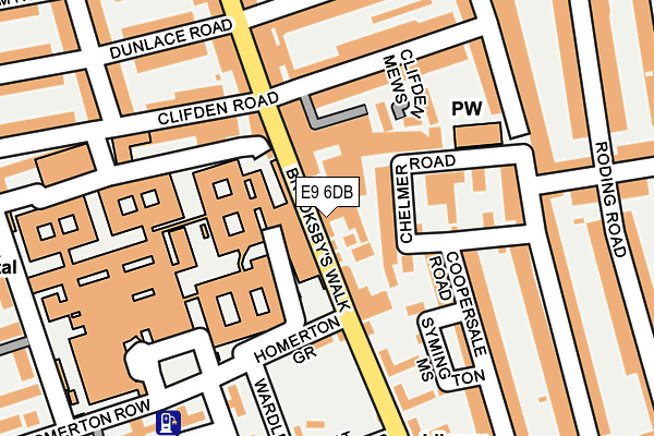 E9 6DB map - OS OpenMap – Local (Ordnance Survey)