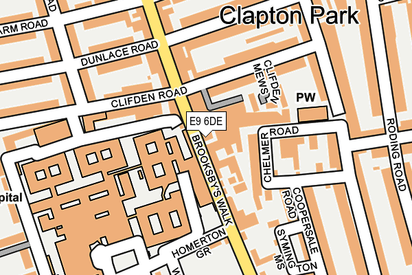 E9 6DE map - OS OpenMap – Local (Ordnance Survey)