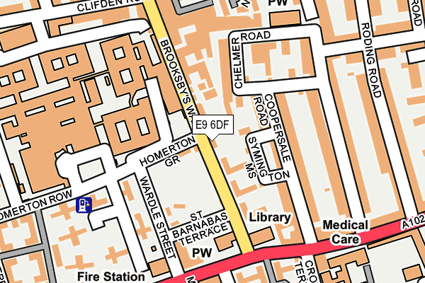 E9 6DF map - OS OpenMap – Local (Ordnance Survey)