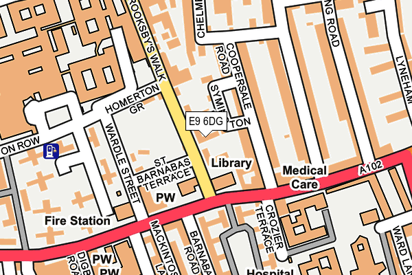 E9 6DG map - OS OpenMap – Local (Ordnance Survey)